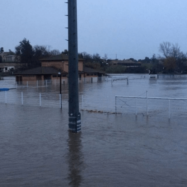 Inondation au stade de Ghisonaccia le 20 décembre 2016
