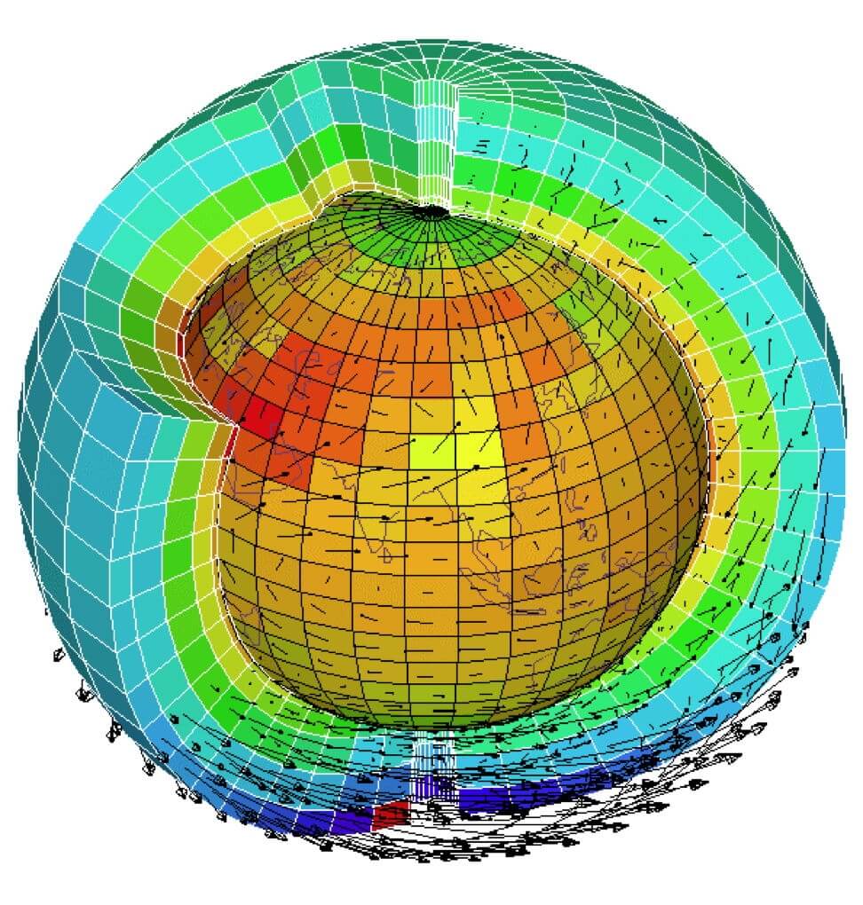 Illustration des mailles d'un modèles numérique de très grande échelle