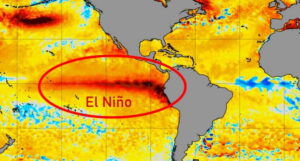 Phénomène El Niño actuellement observé dans le Pacifique