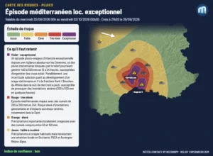 Épisode méditerranéen localement exceptionnel sur les Cévennes et le Gard ce mercredi